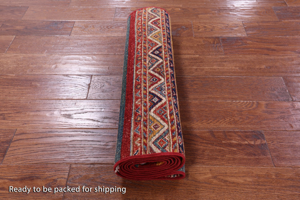 2' 3" X 8' 2" Super Kazak Khorjin Handmade Runner Rug Q11006