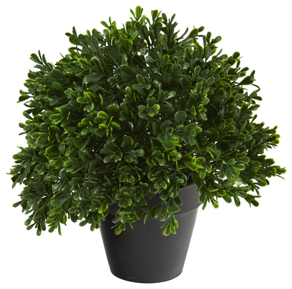 10" Boxwood Topiary Artificial Plant UV Resistant, Indoor/Outdoor