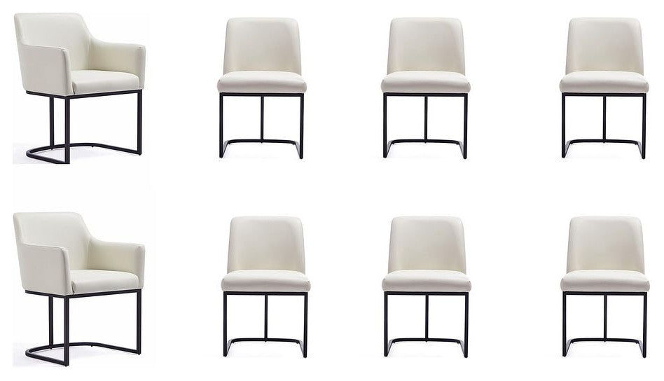 Manhattan Comfort Serena Dining Chair, Set of 8, Cream