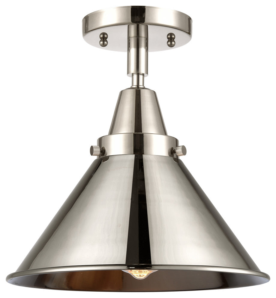 Innovations 447-1C-PN-M10-PN-LED Briarcliff 1 Light Flush Mount, Polished Nickel