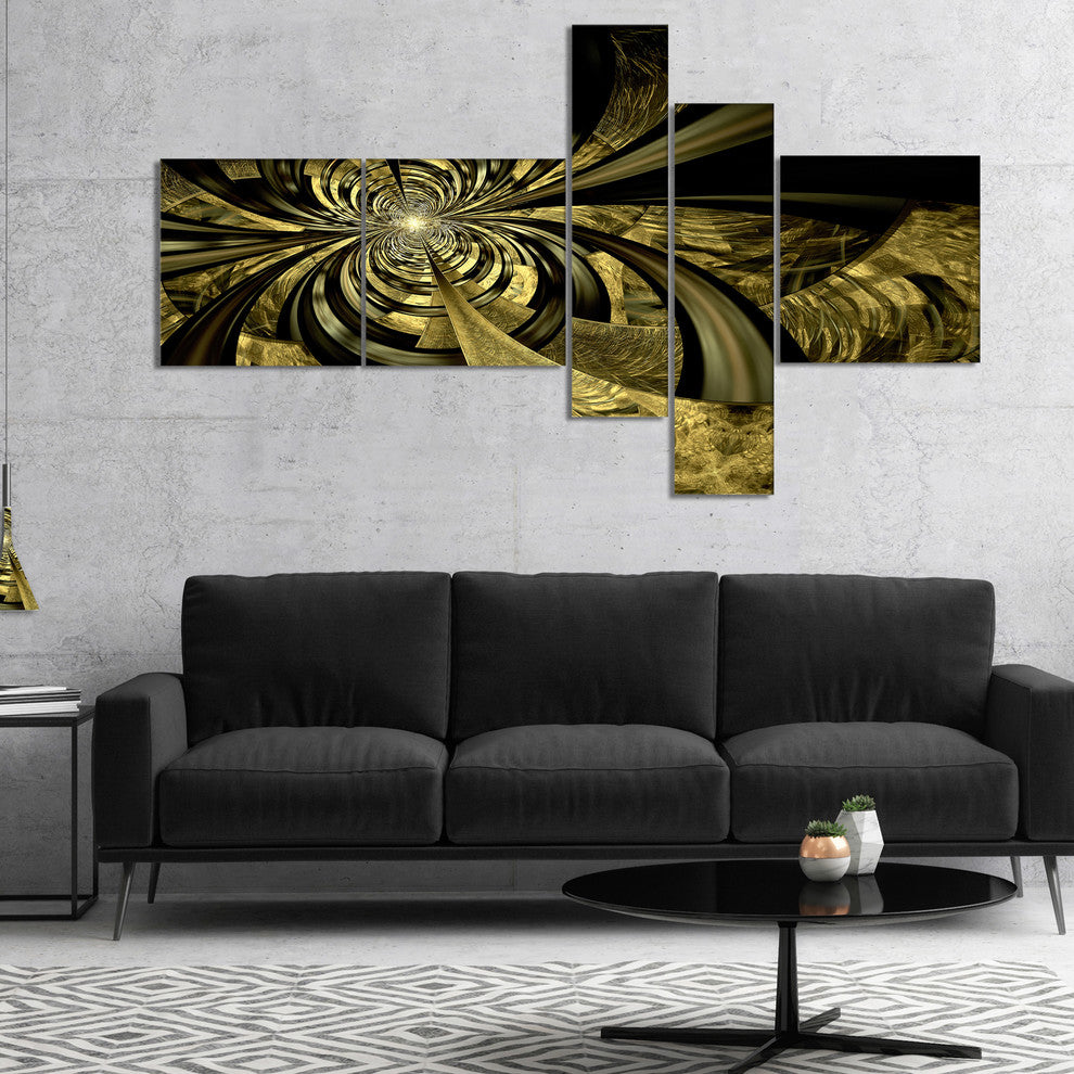 Colorful Fractal Flower Pattern, Abstract Art on Canvas, 60"x32", 5 panels