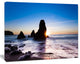 Sunset at Rodeo Beach Panorama, Seashore Canvas Art Print, 60"x28"