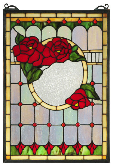 14W X 20H Morgan Rose Stained Glass Window