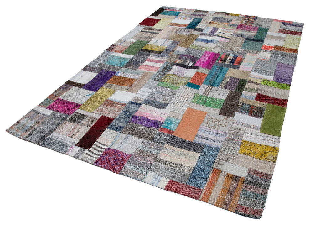 Rug N Carpet - Handmade Oriental 6' 6'' x 9' 11'' Vintage Patchwork Kilim Rug
