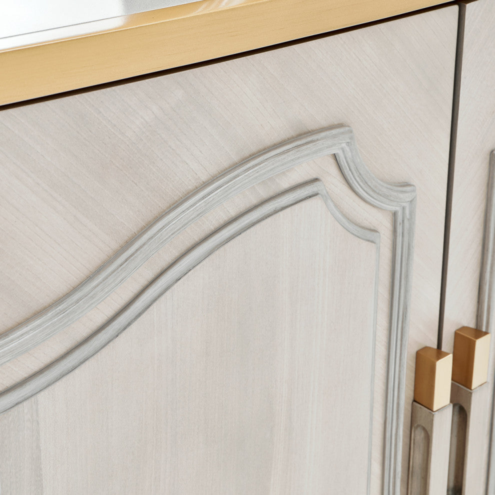 St. Charles Sideboard With Mirror, Dove Gray