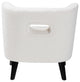 Naara Contemporary Ivory Boucle Upholstered and Black Finished Wood Accent Chair