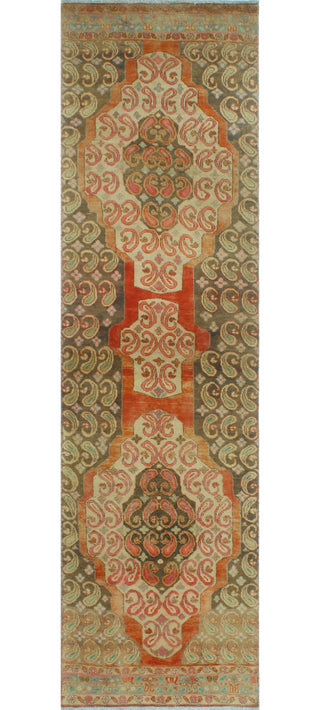 Fine Vintage Distressed Bliss Rust/Charcoal Runner, 2'9 x 10'5