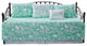 Birdsong 6-Piece Quilted Daybed Set, Teal, Daybed, 75"x39"