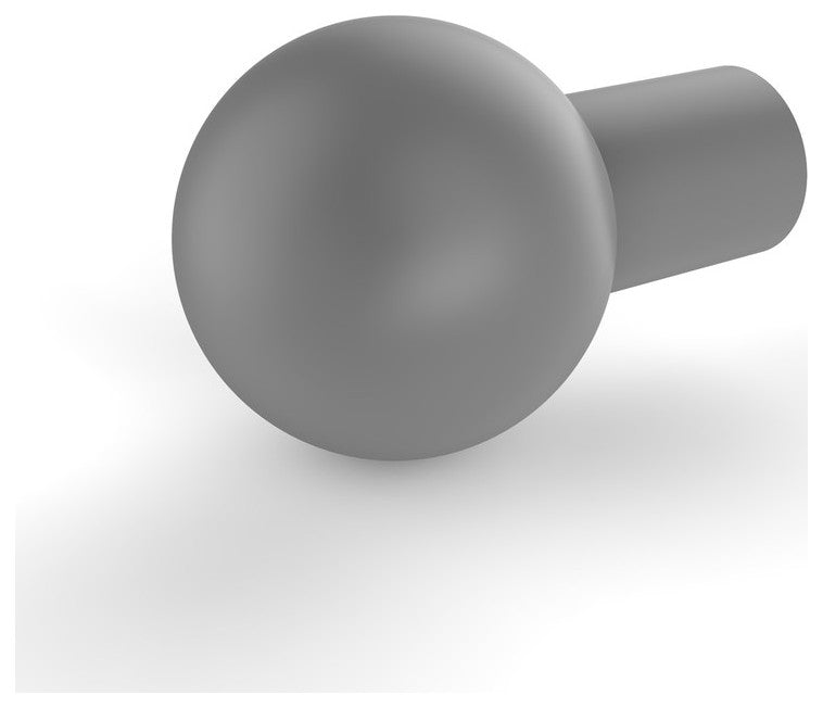 1" Cabinet Knob, Matte Gray