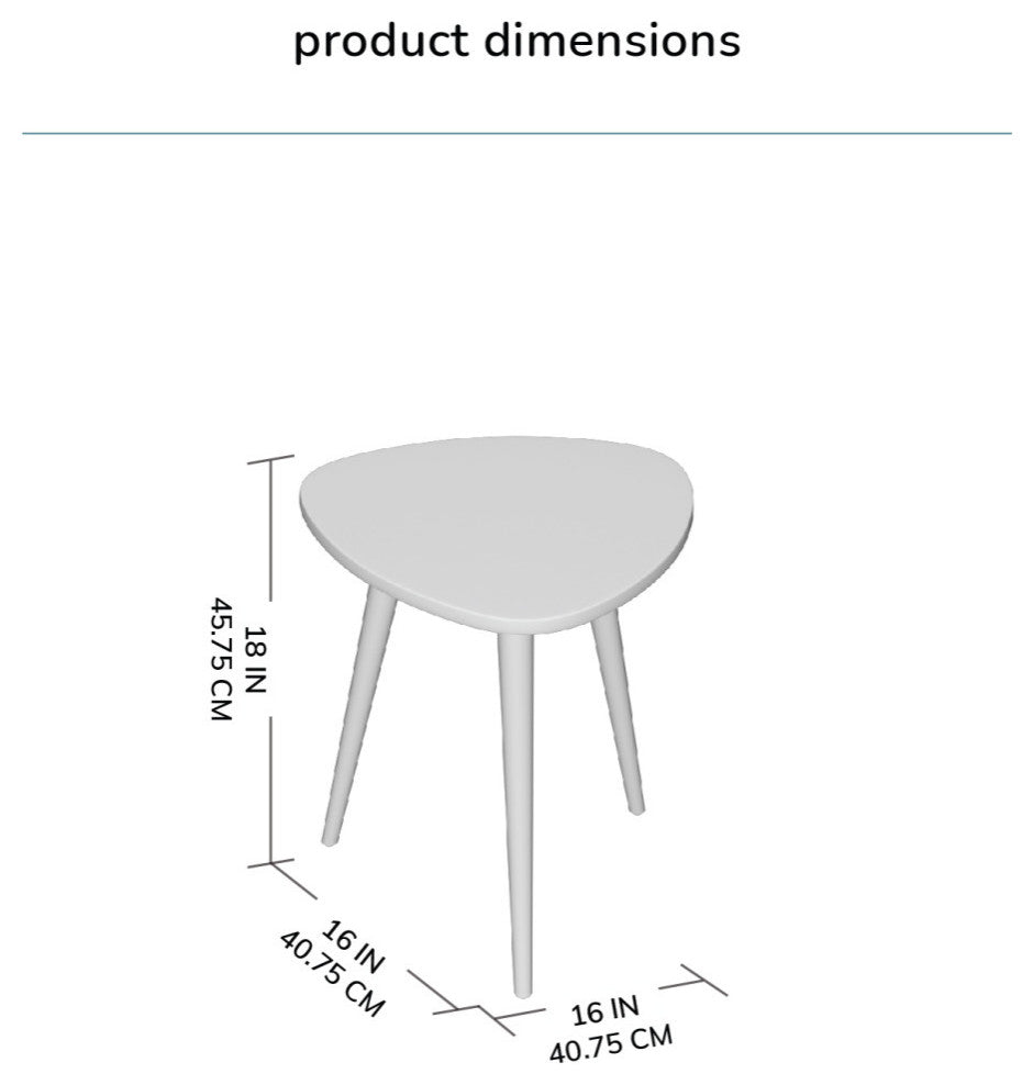 Tora End Table, Black, 18"