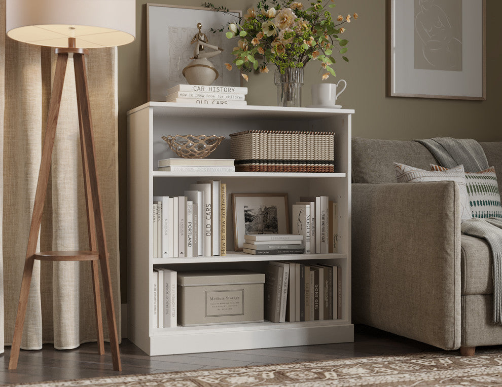 100% Solid Wood Modular Cabinet/Bookcase, White, 32"