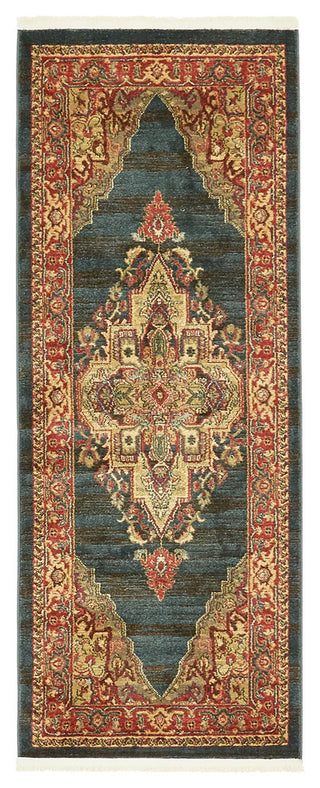 Unique Loom Navy Blue Arsaces Sahand 2' 7 x 6' 7 Runner Rug