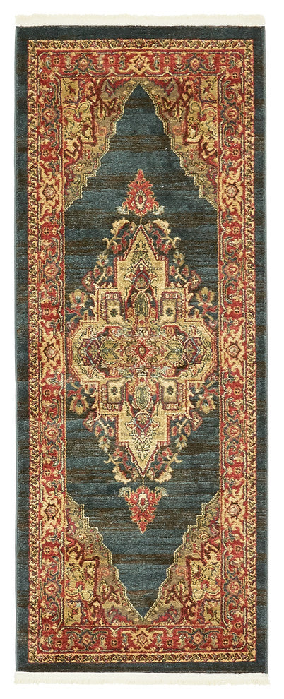 Unique Loom Navy Blue Arsaces Sahand 2' 7 x 6' 7 Runner Rug