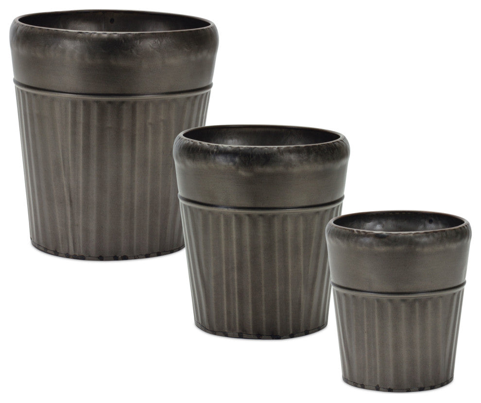 Decorative Metal Pot, 3-Piece Set