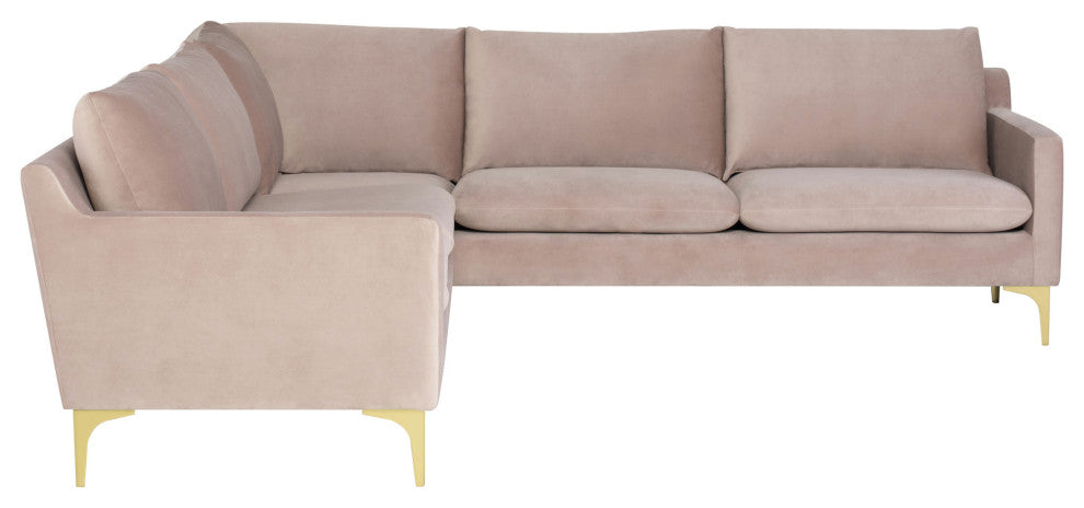 Anders Blush Fabric Sectional Sofa, HGSC832