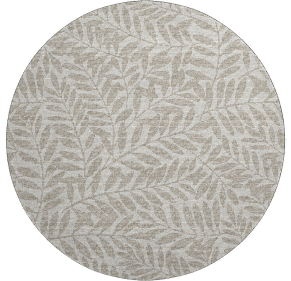 Addison Premium Washable Mayfield AMF111 Neutral 8' x 8' Round Rug