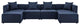 Saybrook Outdoor Patio Upholstered 6-Piece Sectional Sofa Navy