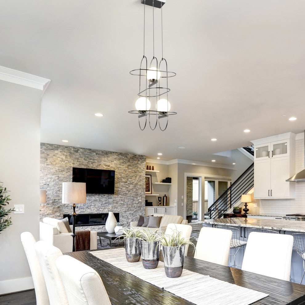 Lyra 16" ETL Certified Integrated LED Chandelier, Chrome