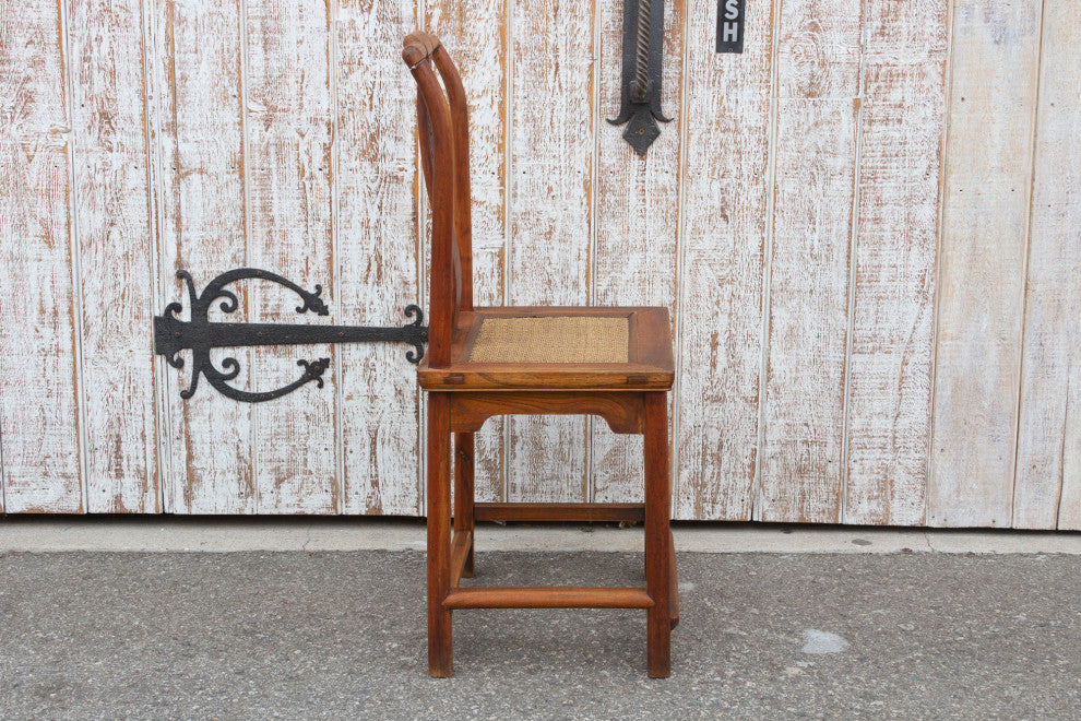 Antique Carved Elm Wood Chinese Chair