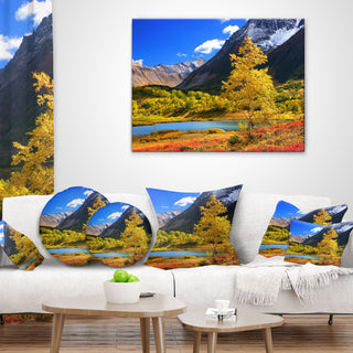 Beautiful Kamchatka Mountains Landscape Printed Throw Pillow, 18"x18"