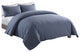 Messy Bed Washed Cotton Duvet Cover and Sham Set, Blue, Full/Queen