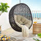 Swing Lounge Chair, Sunbrella, Black Beige, Modern, Outdoor Patio Balcony Garden