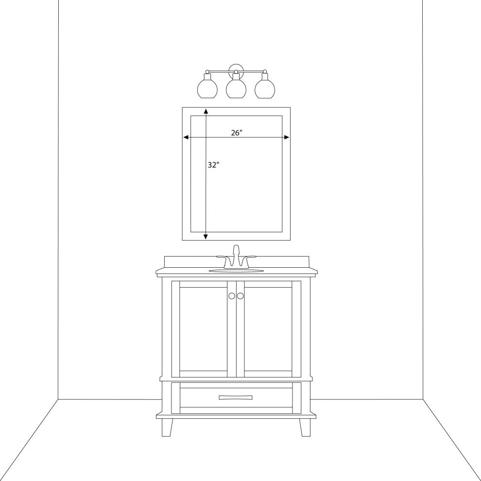 Hillsborough Framed Wall Mirror, Nickel, 26"x32"