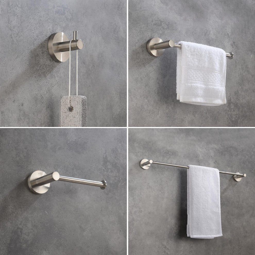 Circular 4 Piece Hardware Set, Brush Nickel