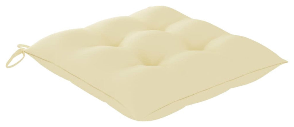 Vidaxl Garden Chairs With Cream White Cushions 4-Piece Set Solid Teak Wood