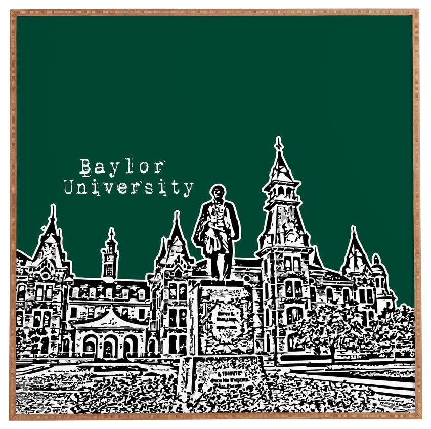 Deny Designs Bird Ave Baylor University Green Framed Wall Art
