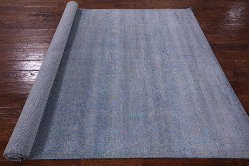 Wool and Silk Hand Knotted Savannah Grass Rug 6' 1" X 9' 3" Q11394