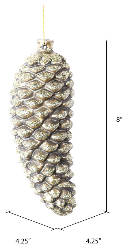 Vickerman Mc194738 8" Champagne Antique Pinecone Christmas Ornament