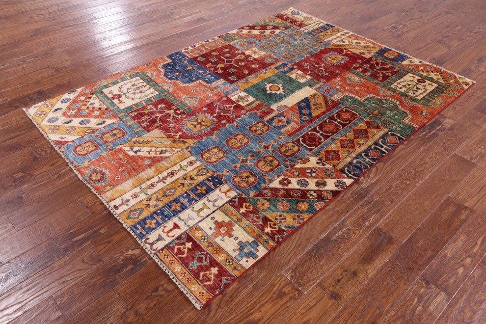 5' 6" X 7' 9" Hand Knotted Super Kazak Wool Rug Q11077