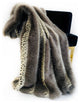 Plutus Gray Two Tone Feather Faux Fur Luxury Throw Blanket, 70"x90"