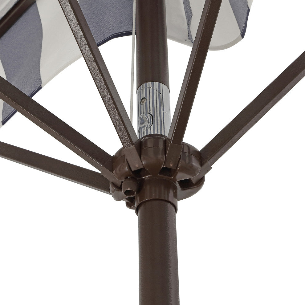 9ft Half Market Umbrella, Scalloped Fringe, Crank, Button Tilt, UV Protection