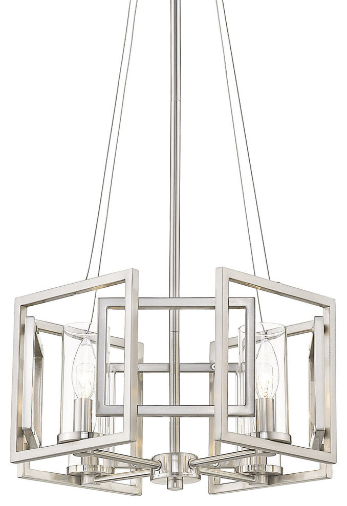 Marco Semi-Flush, Convertible, Pewter With Clear Glass