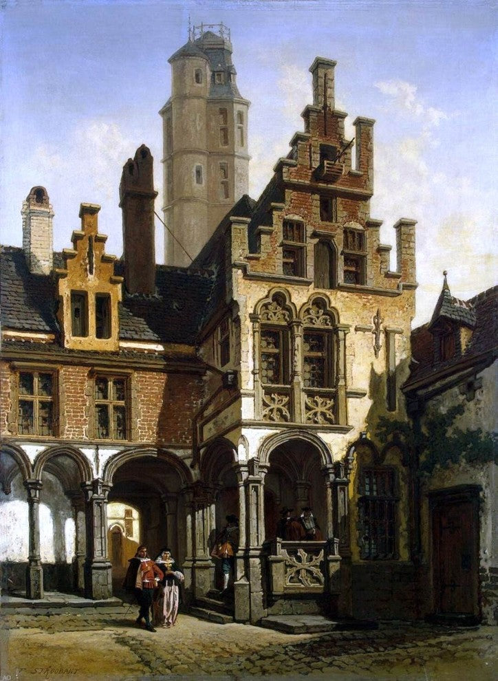 Francois Stroobant Courtyard of the Palace of Marguerite Wall Decal