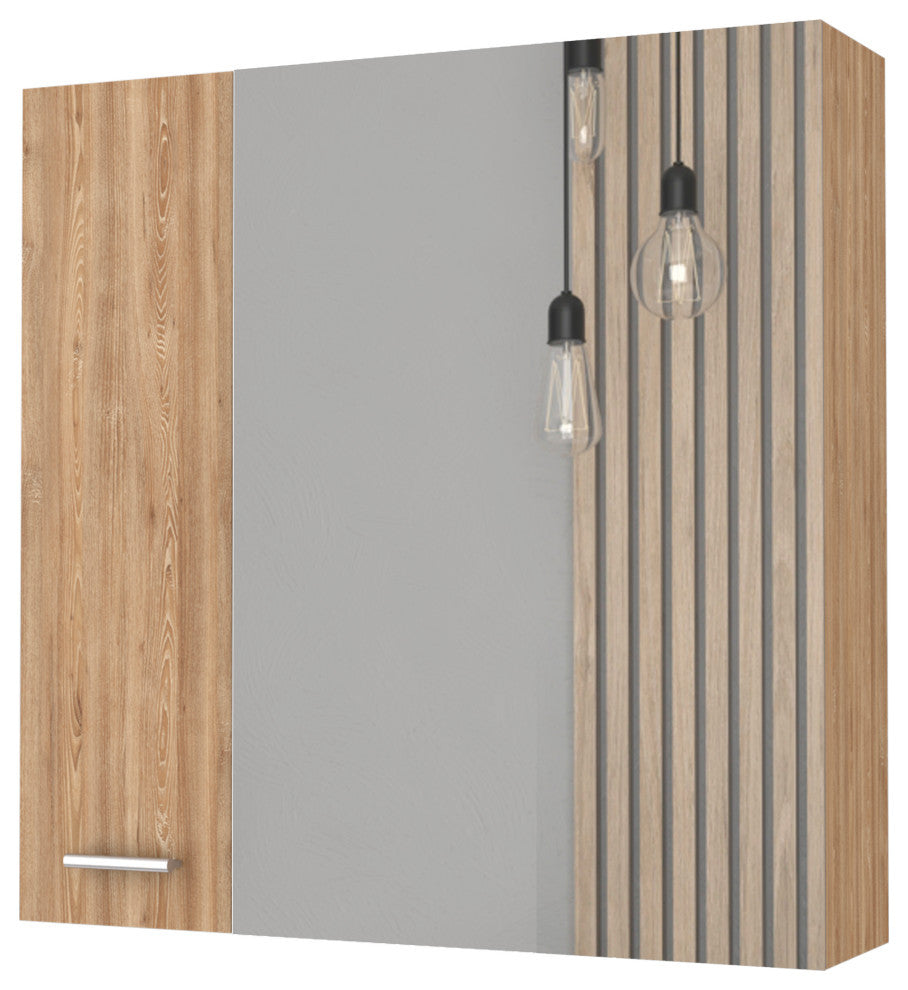 Kenya Medicine Cabinet with Mirror and 4 Interior Shelves, Pine