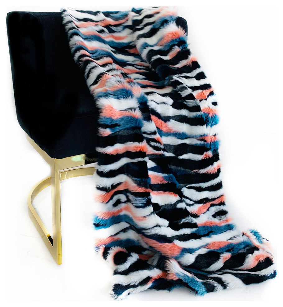 Plutus Unicorn Faux Fur Luxury Throw Blanket, 96"x110"