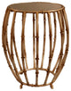 Bamboo Drum Table, Antique Gold, Antique Silver