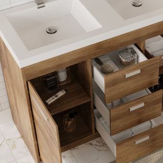 The Ashland Bathroom Vanity, Oak, 48", Double Sink, Freestanding