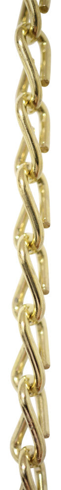 Steel Double Jack Basket Chain, 3', Polished Brass, U13