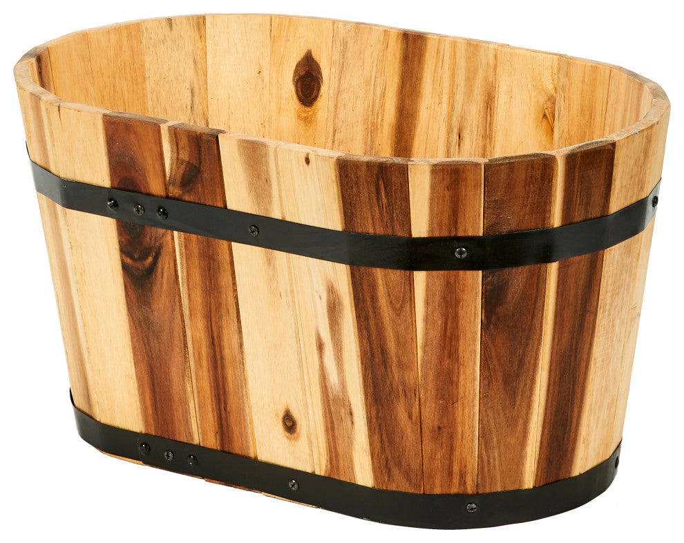 20" Oval Wood Planter