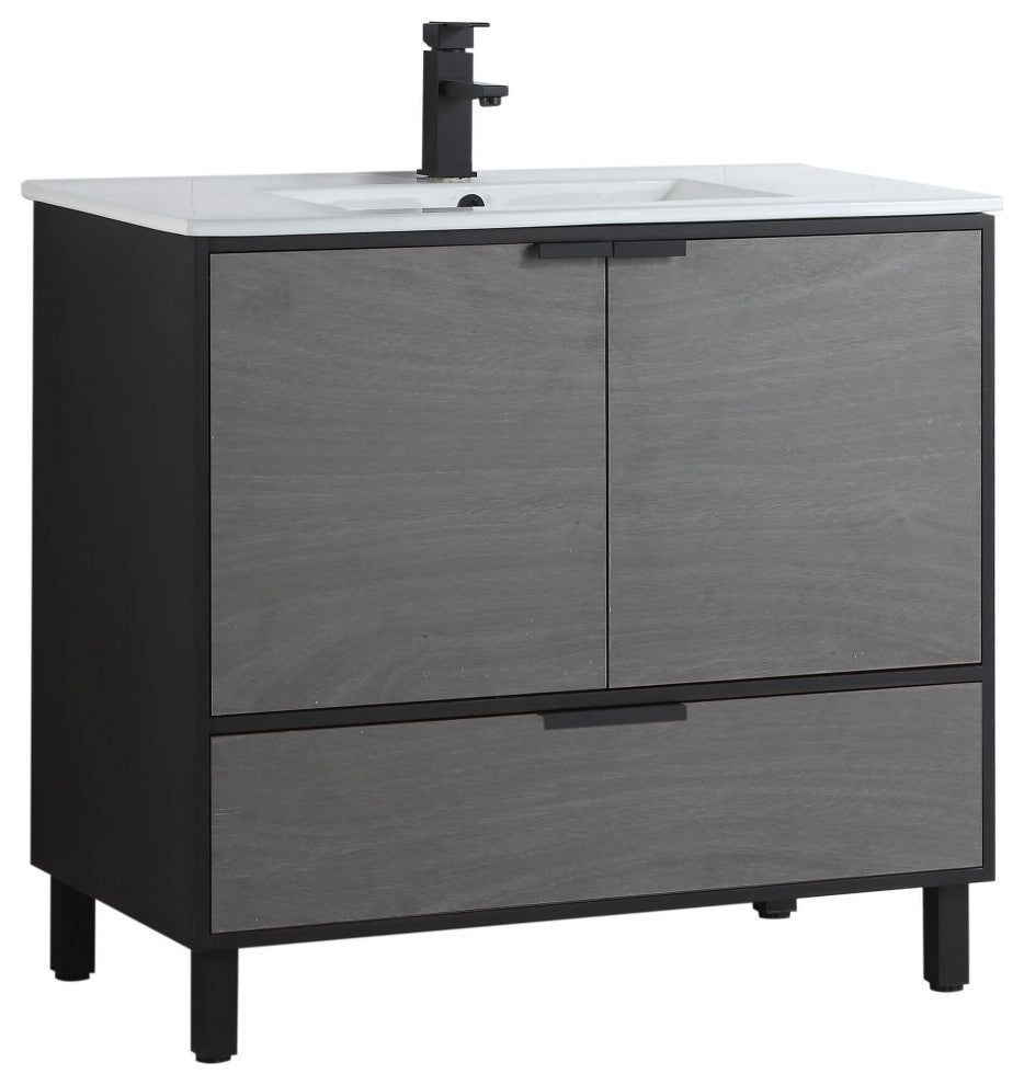 Fine Fixture Bathroom Vanity and Sink, 24"Clasic Gray ADA Compliant, Classic Gra