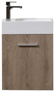 Bliss 18" Wall Mount Bathroom Vanity, Butternut