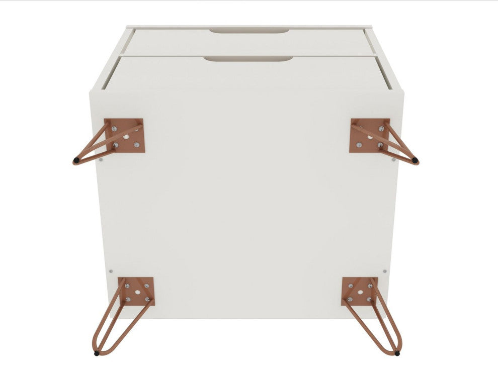 Rockefeller 2.0 Nightstand, Off White and Nature