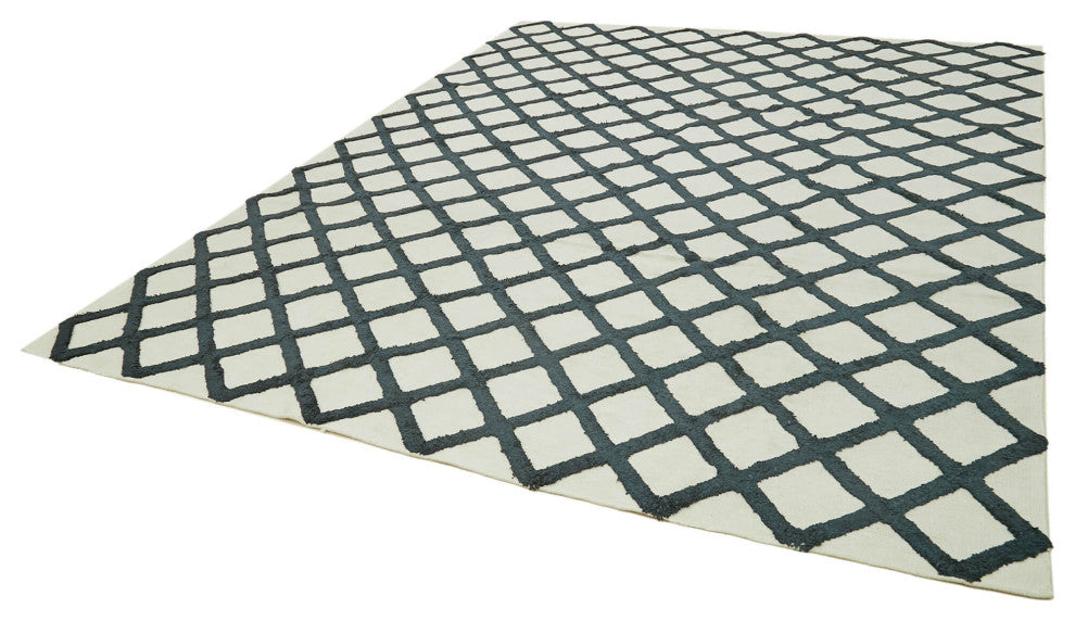 Rug N Carpet - Hand-knotted Modern Design 9' 0'' x 12' 0'' Flatweave Kilim Rug