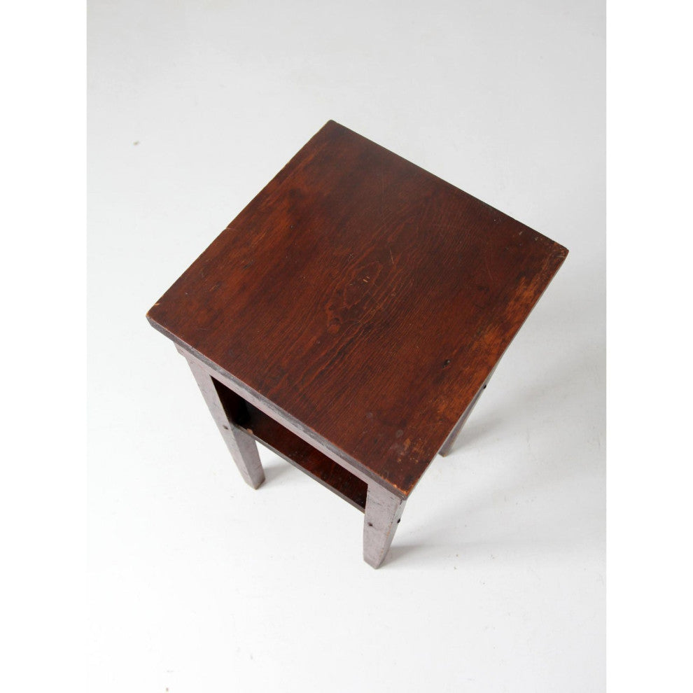 Consigned, Vintage Hand Built Wood End Table