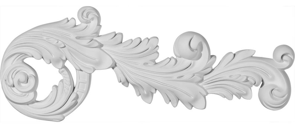 17 3/4"W x 7 3/8"H x 1 1/8"P Paris Scroll Onlay, Left