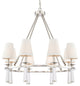 Crystorama Baxter 8-Light Oil Rubbed Bronze Chandelier, Polished Nickel